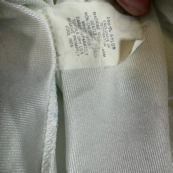 Vintage‎ Deena White Pink Floral Lace Trim Nylon Nightgown Sleep Dress Medium - Picture 4 of 10